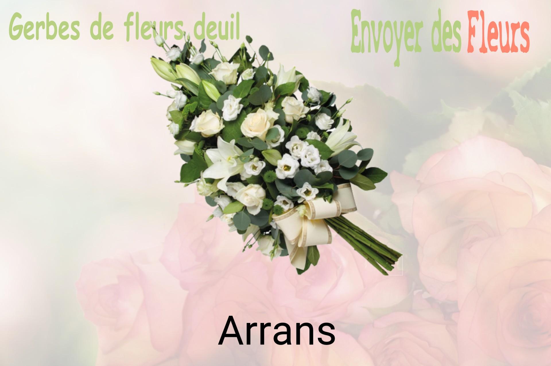 Gerbe de fleurs de deuil livrée à Arrans